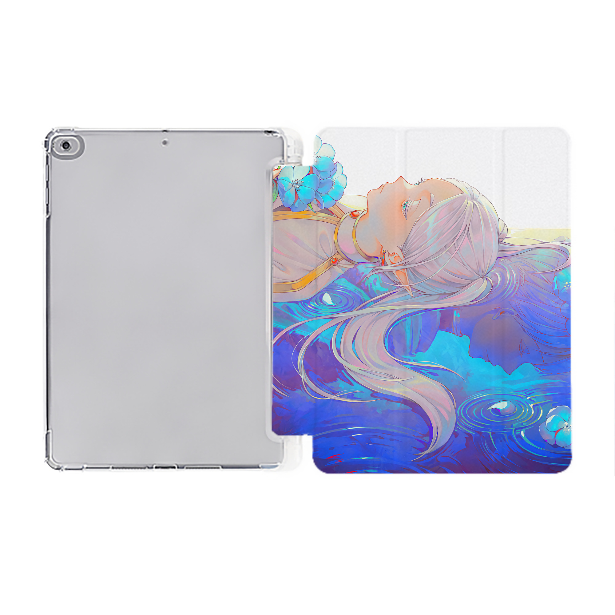 （画像用） 葬送のフリーレン Frieren IPad ケース ペン収納付き 三つ折りスタンド PUレザー×シリコン 対応機種9.5/10.5/10.9インチ